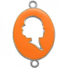 Bedel 2 ogen Camee Zilver-autumn sunset orange